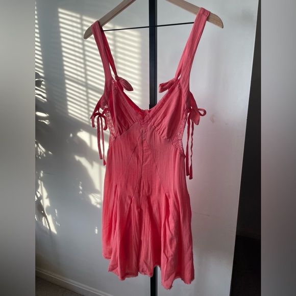 NWT Free People Vivi Mini Dress in Sugar Coral, Size Large - Picture 4 of 12